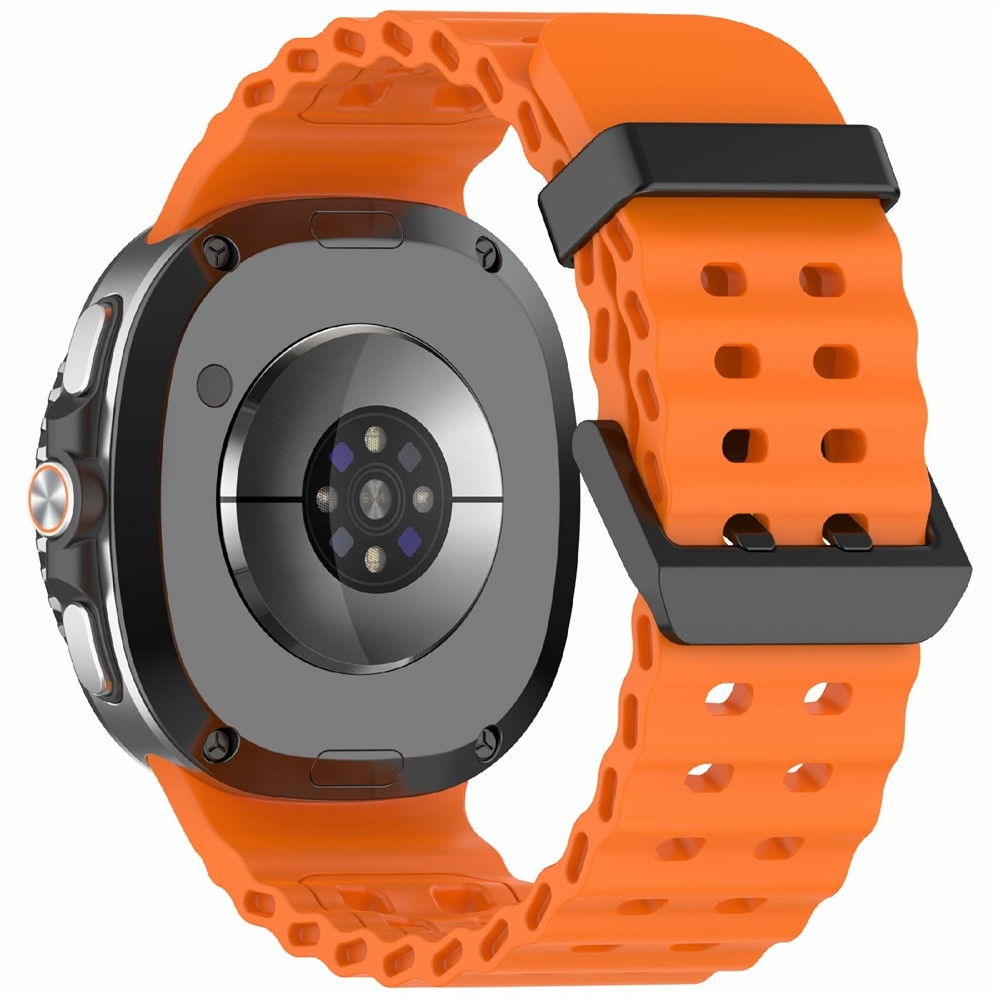 Solid silikónový remienok na Samsung Galaxy Watch8 Classic 46mm/Watch8 44mm/40mm - oranžový