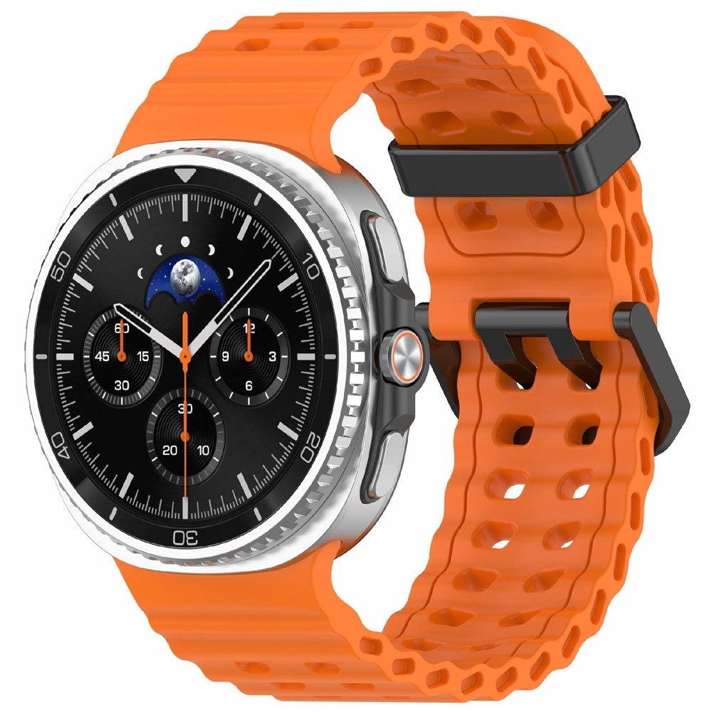 Solid silikónový remienok na Samsung Galaxy Watch8 Classic 46mm/Watch8 44mm/40mm - oranžový
