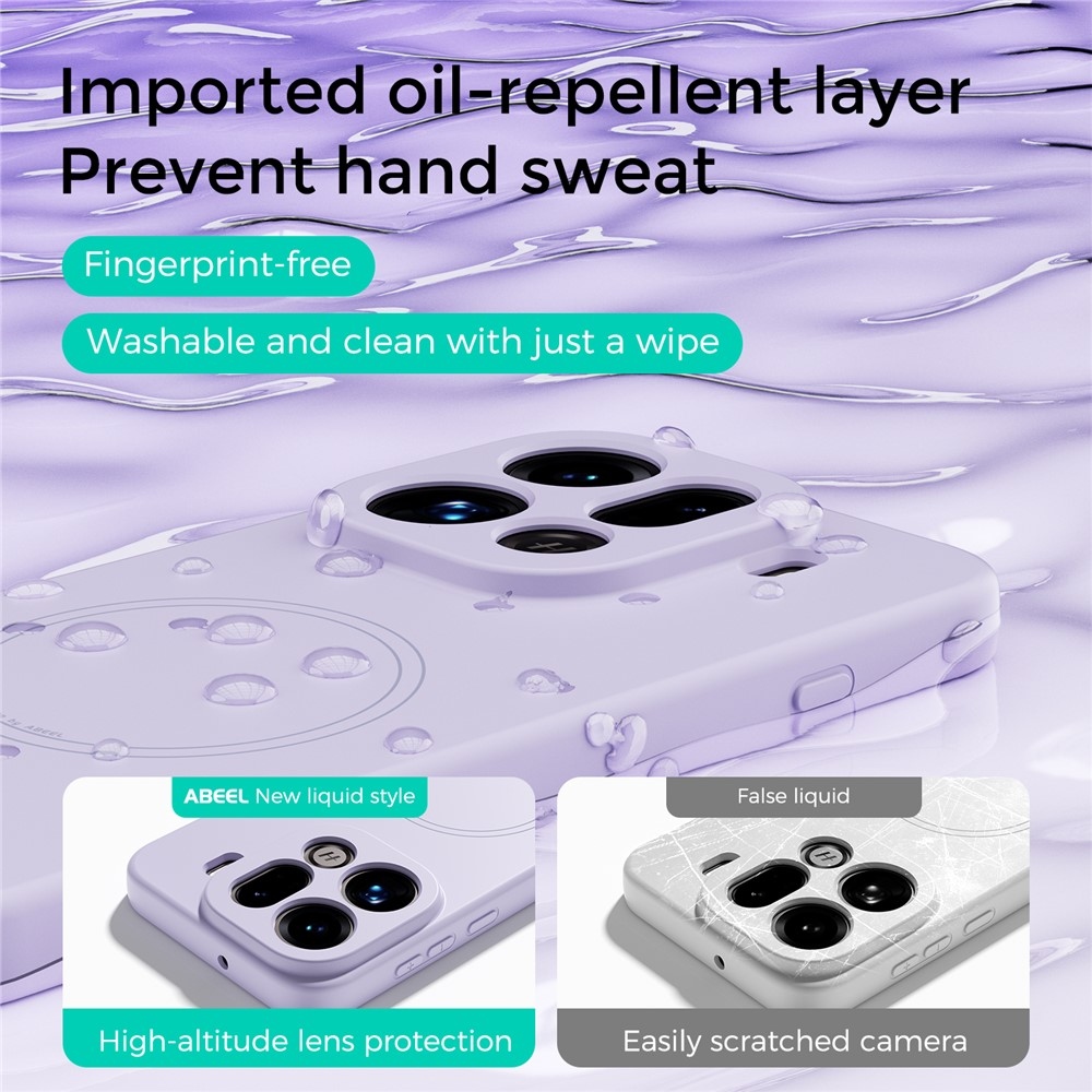 Solide gélový obal s MagSafe na Oppo Find X9 Pro 5G - fialový