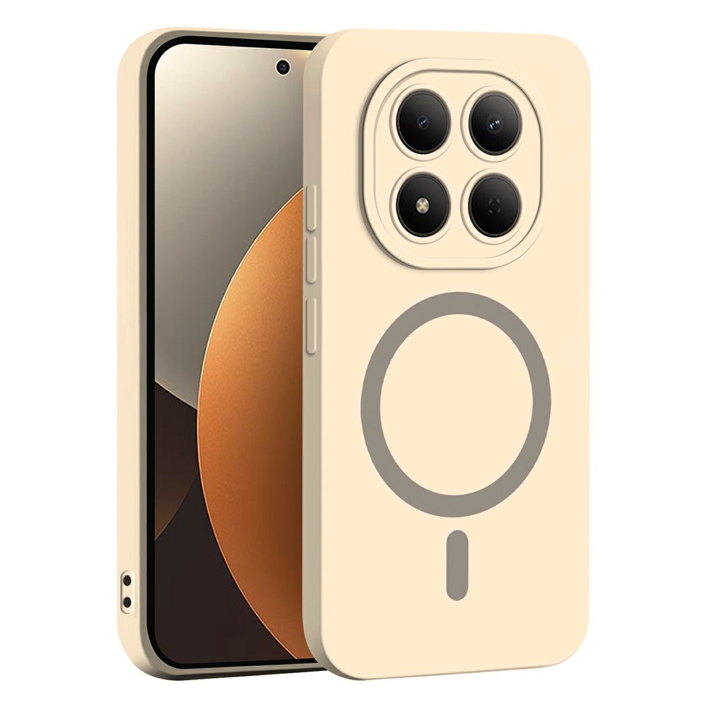 Solide gélový obal s MagSafe na Xiaomi Redmi Note 15 Pro 4G - béžový