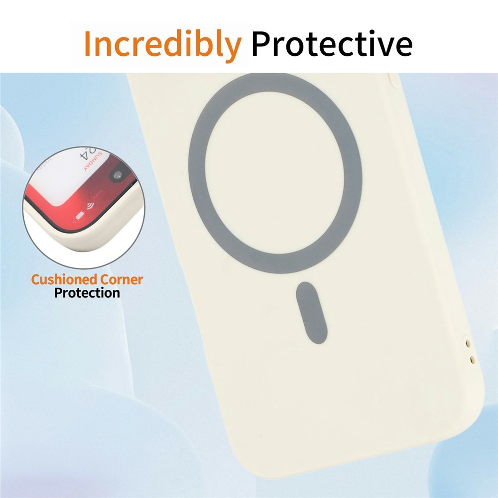 Solide gélový obal s MagSafe na Xiaomi Redmi Note 15 Pro 4G - biely