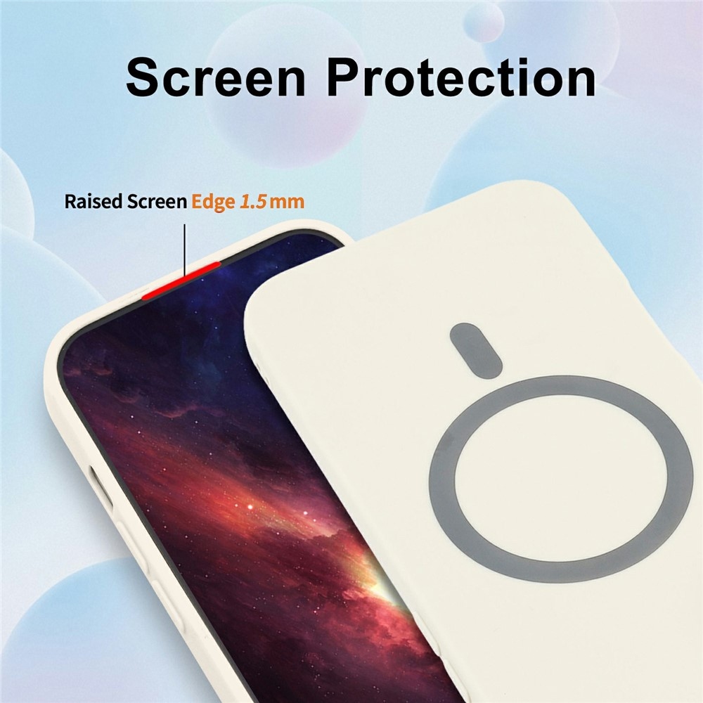 Solide gélový obal s MagSafe na Xiaomi Redmi Note 15 Pro 4G - biely