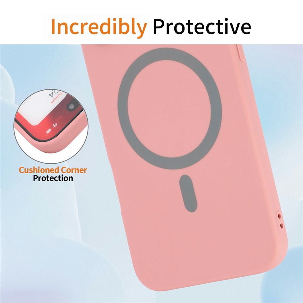 Solide gélový obal s MagSafe na Xiaomi Redmi Note 15 Pro 4G - ružový