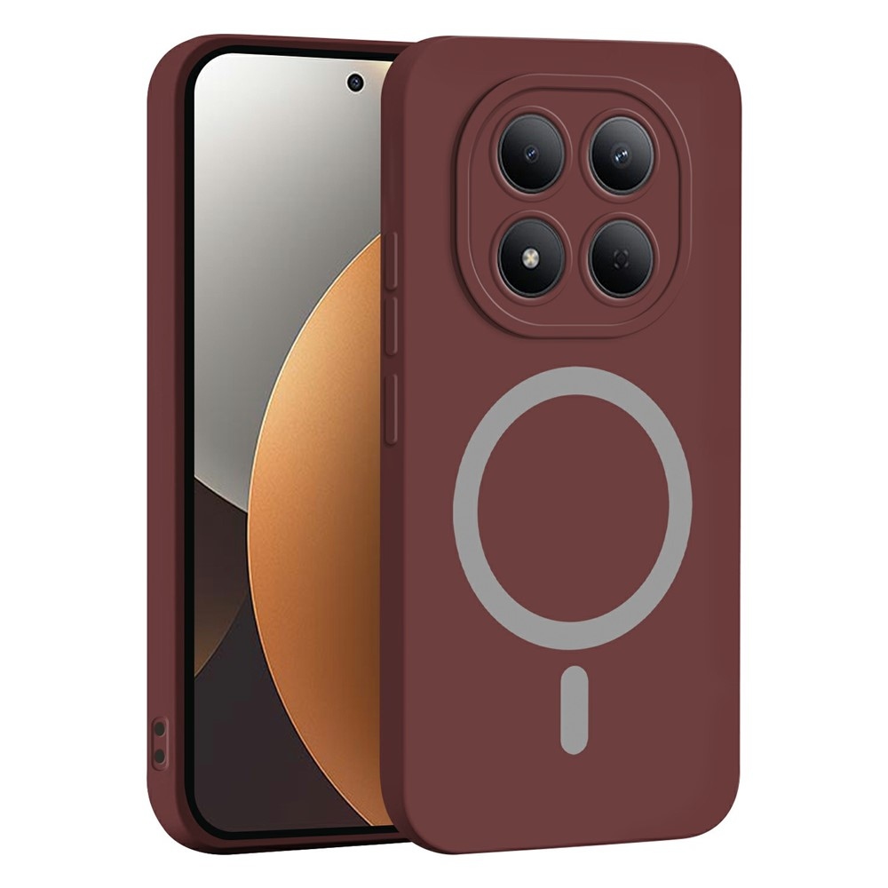 Solide gélový obal s MagSafe na Xiaomi Redmi Note 15 Pro 4G - vínový