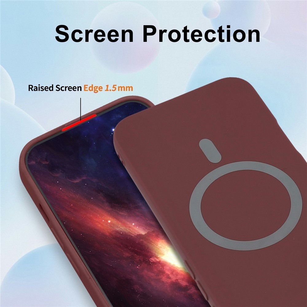 Solide gélový obal s MagSafe na Xiaomi Redmi Note 15 Pro 4G - vínový