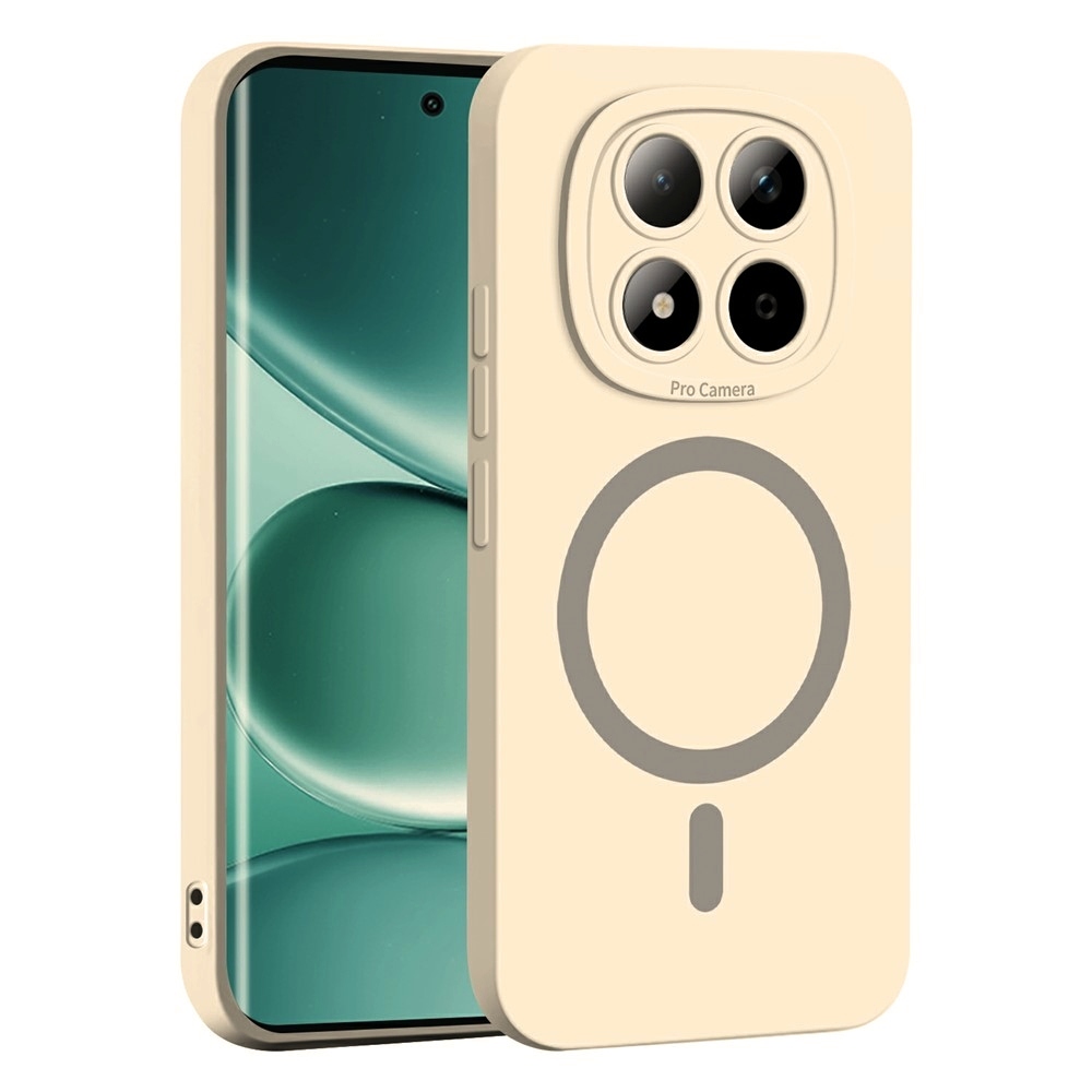 Solide gélový obal s MagSafe na Xiaomi Redmi Note 15 Pro 5G - béžový