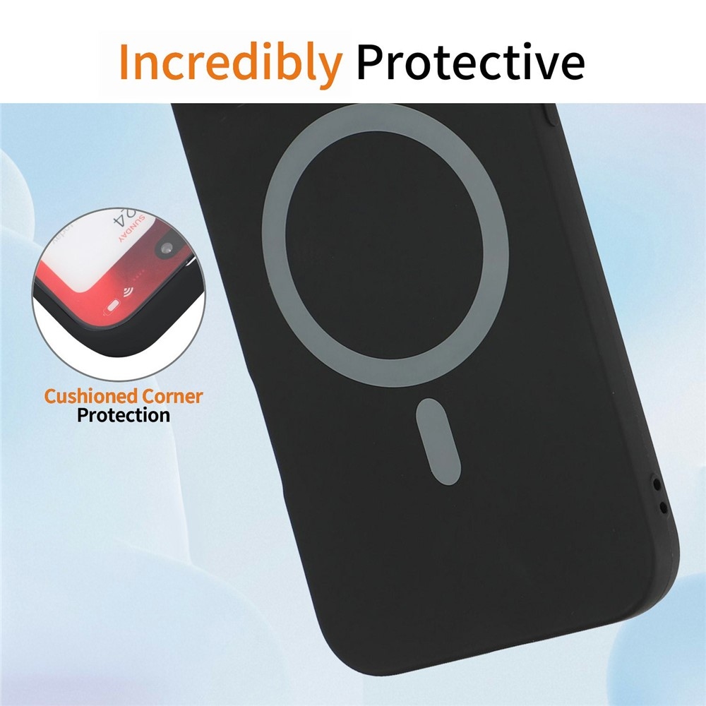 Solide gélový obal s MagSafe na Xiaomi Redmi Note 15 Pro 5G - čierny