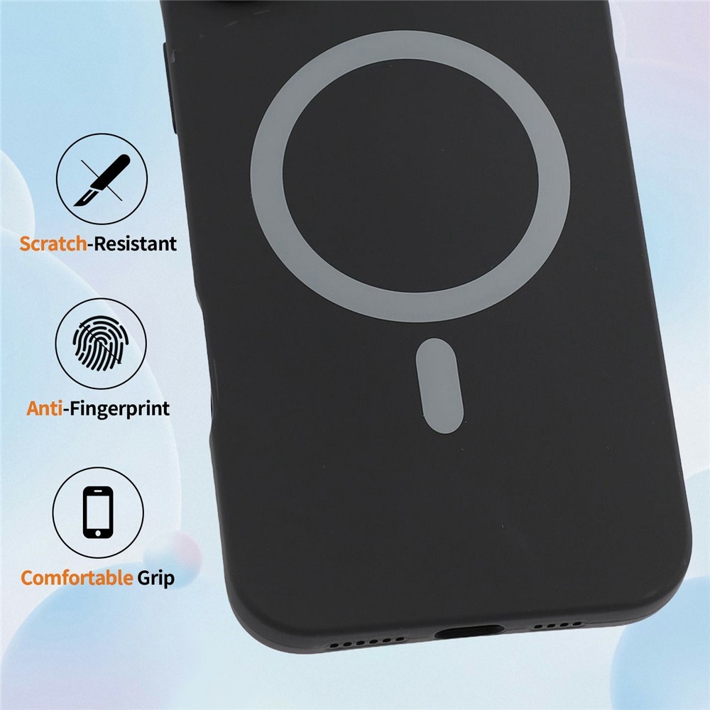 Solide gélový obal s MagSafe na Xiaomi Redmi Note 15 Pro 5G - čierny