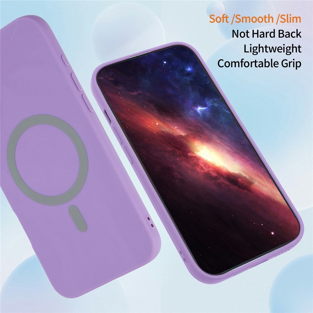 Solide gélový obal s MagSafe na Xiaomi Redmi Note 15 Pro 5G - fialový