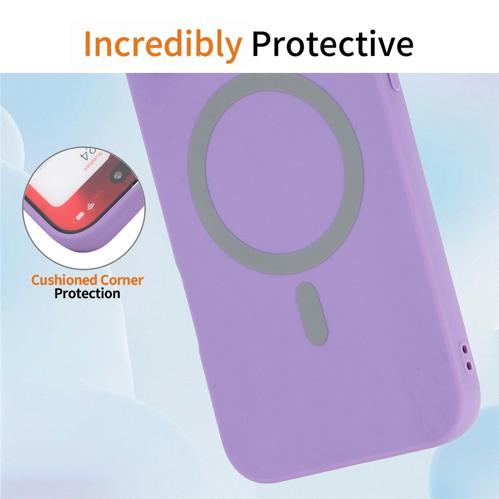 Solide gélový obal s MagSafe na Xiaomi Redmi Note 15 Pro 5G - fialový