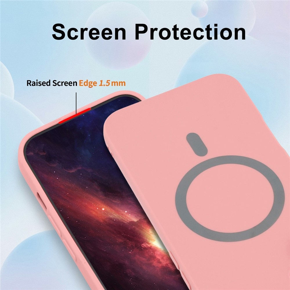 Solide gélový obal s MagSafe na Xiaomi Redmi Note 15 Pro 5G - ružový
