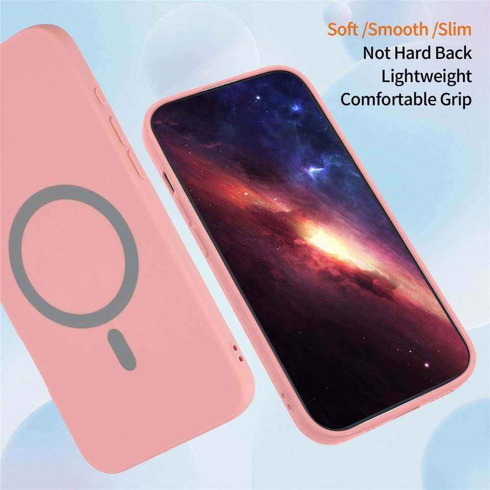 Solide gélový obal s MagSafe na Xiaomi Redmi Note 15 Pro 5G - ružový