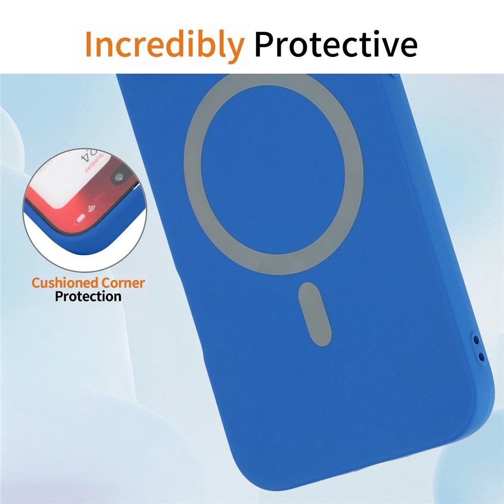 Solide gélový obal s MagSafe na Xiaomi Redmi Note 15 Pro 5G - tmavomodrý