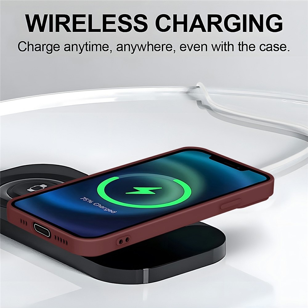 Solide gélový obal s MagSafe na Xiaomi Redmi Note 15 Pro 5G - vínový