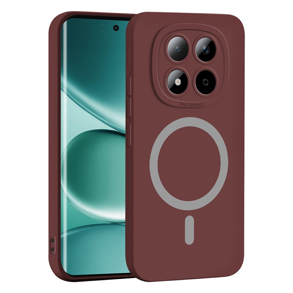 Solide gélový obal s MagSafe na Xiaomi Redmi Note 15 Pro 5G - vínový