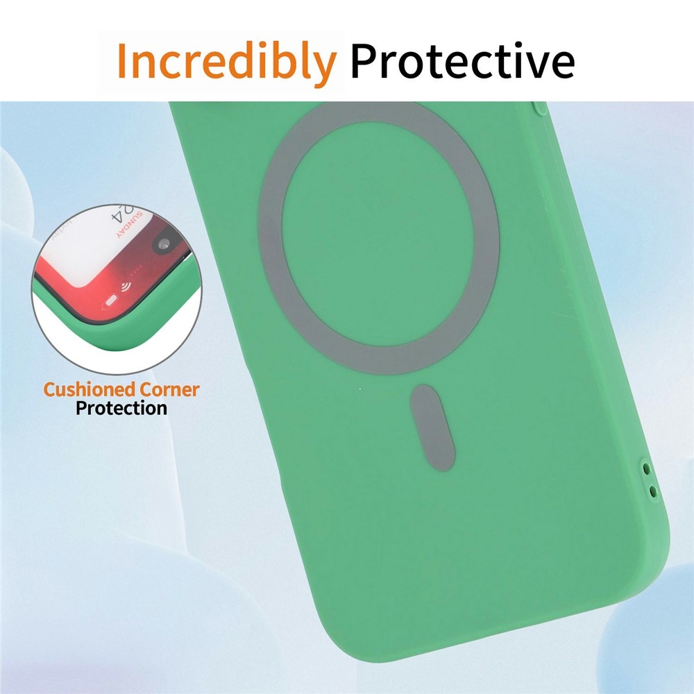 Solide gélový obal s MagSafe na Xiaomi Redmi Note 15 Pro 5G - zelený