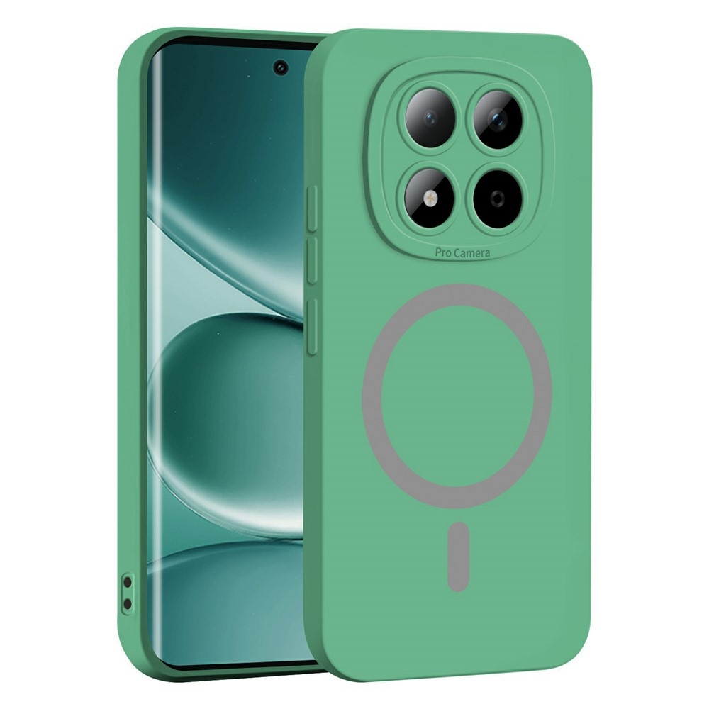 Solide gélový obal s MagSafe na Xiaomi Redmi Note 15 Pro 5G - zelený