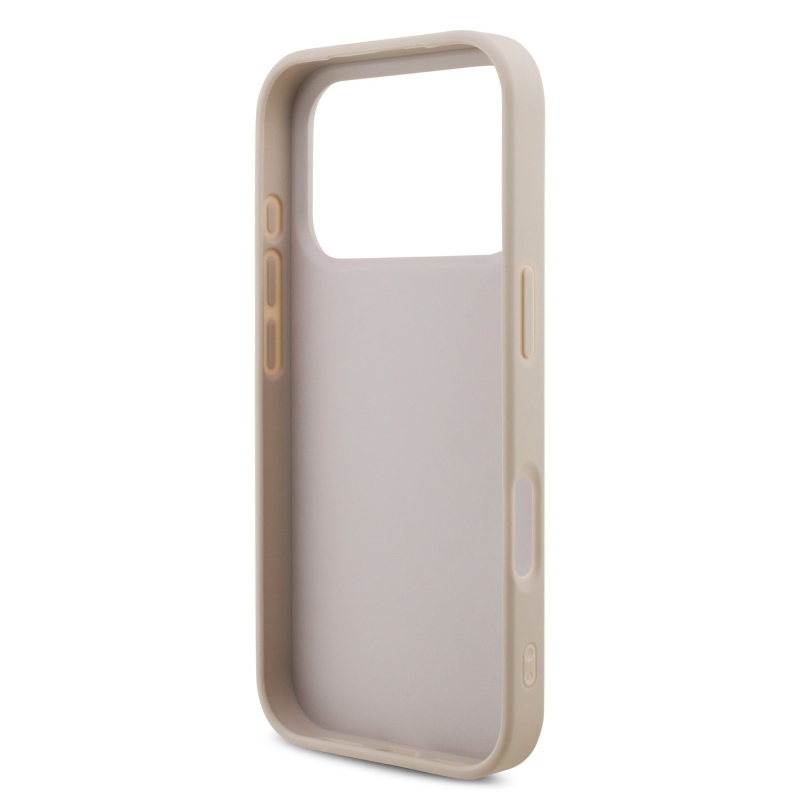 Guess PU 4G Metal Logo zadný kryt pre iPhone 18 Pro, ružový