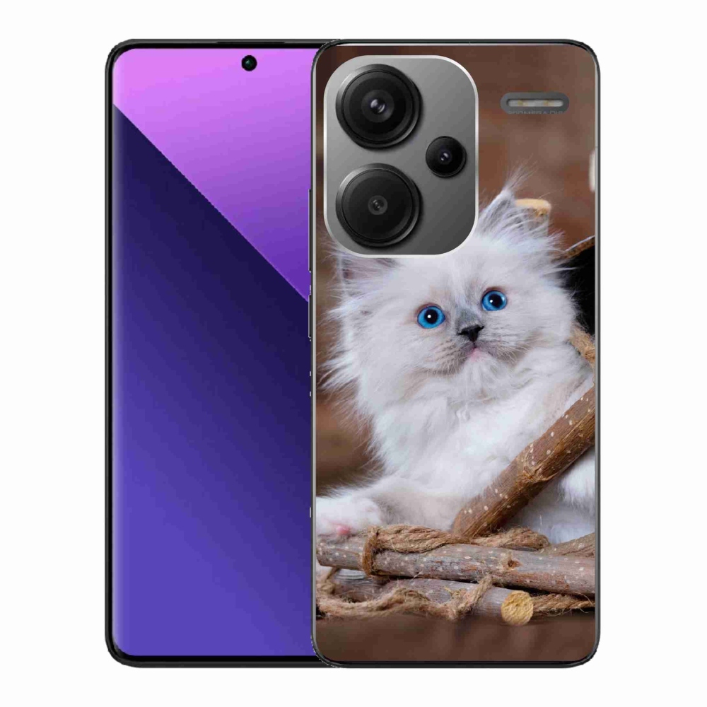 Gélový kryt mmCase na Xiaomi Redmi Note 13 Pro+ 5G - biele mačiatko