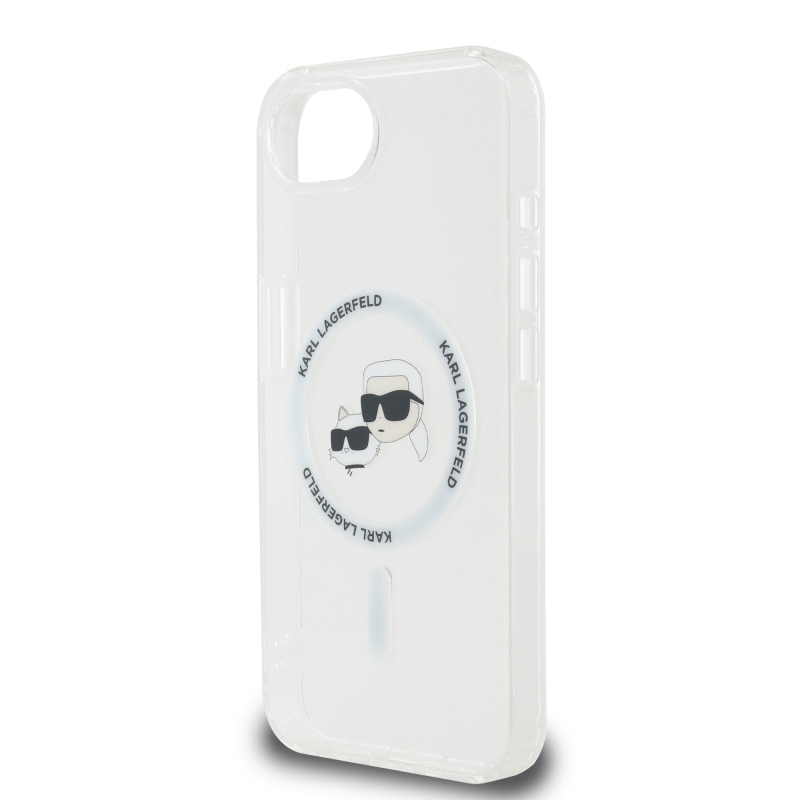 Karl Lagerfeld IML K&CH Heads Metal Frame MagSafe Zadný Kryt pre iPhone 16e Transparent