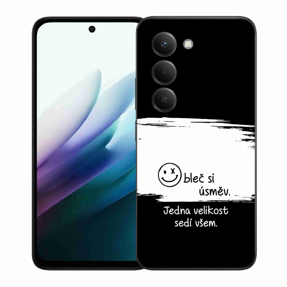 Gélový kryt mmCase na Xiaomi Redmi 15 4G/5G (171mm) - vtipný text 8 bieločierne pozadie
