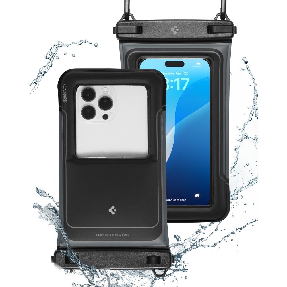 Spigen AquaShield A611P vodotesné plávajúce univerzálne púzdro (2ks) - matné čierne