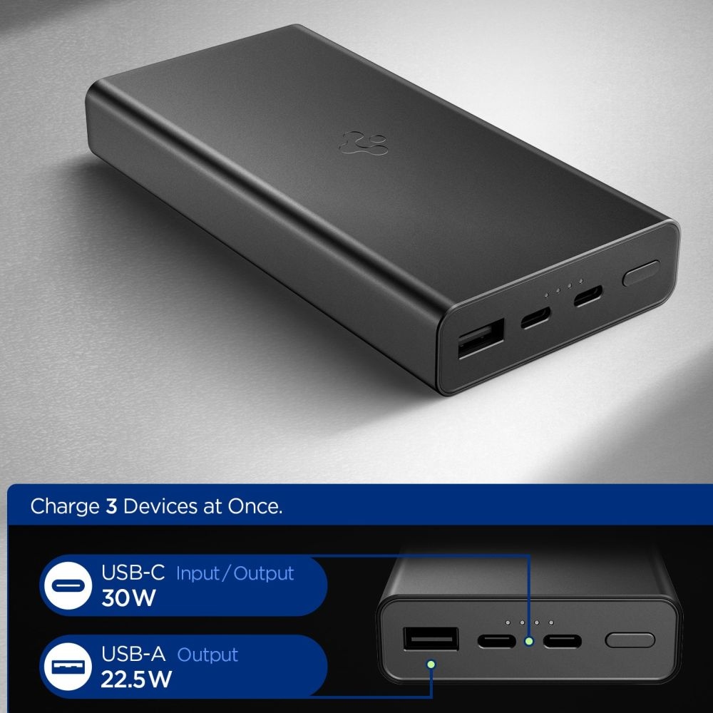 Spigen EA3020 powerbanka 20000 mAh 30W - čierna
