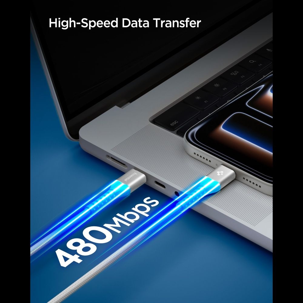 Spigen EB10010CCA dátový kábel USB-C/USB-C 100W 1m - biely