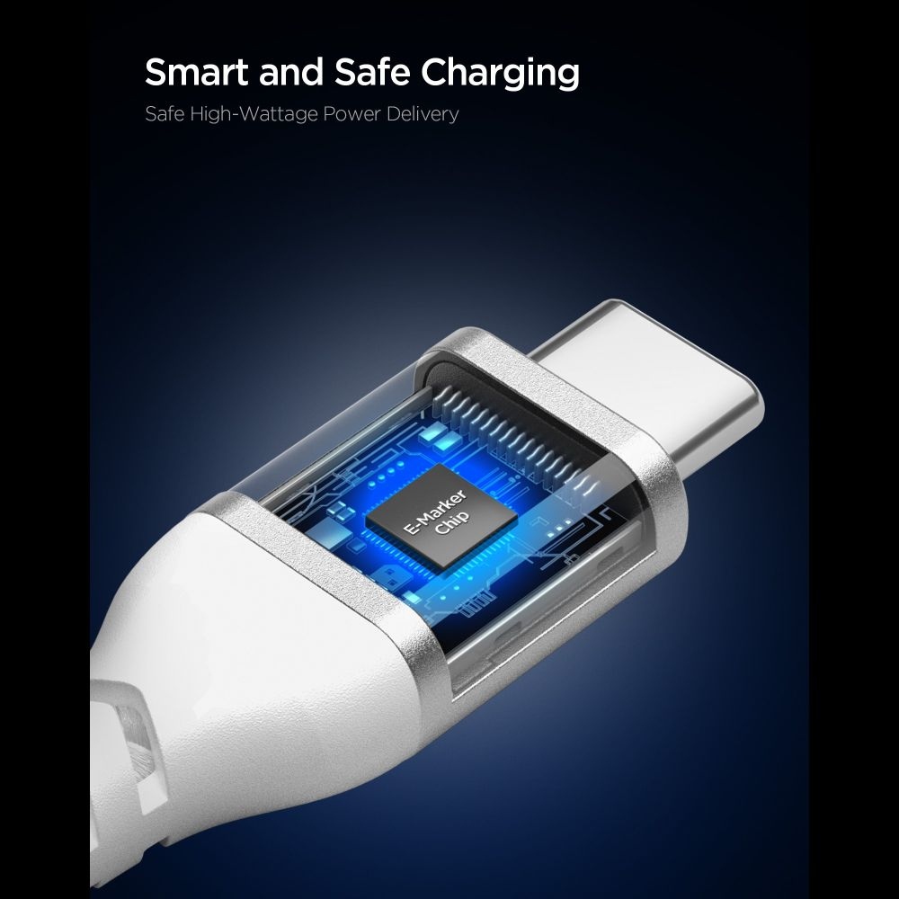 Spigen EB10010CCA dátový kábel USB-C/USB-C 100W 1m - biely