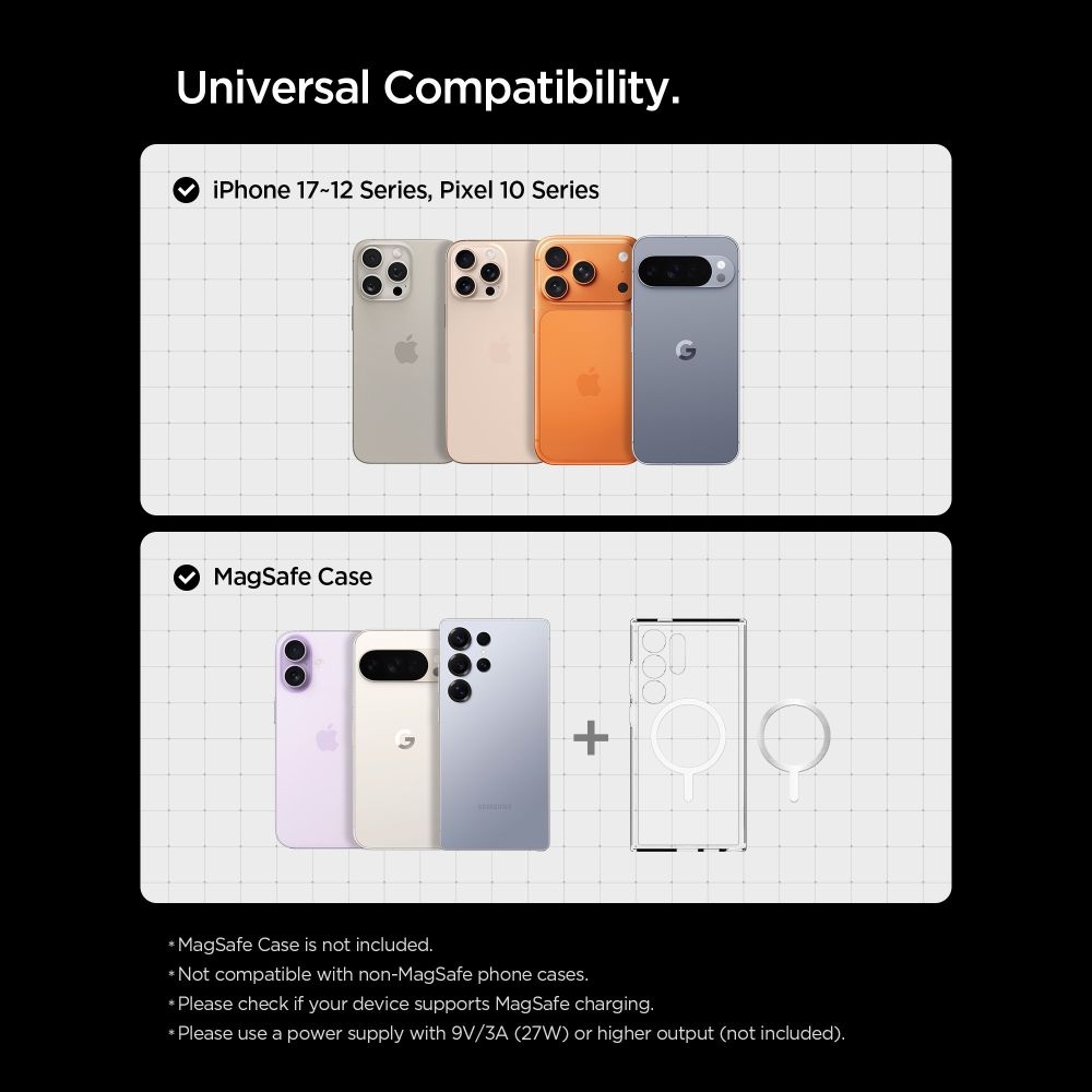 Spigen EV15MAQ magnetický držiak do ventilácie s MagSafe 15W Qi2 - čierny