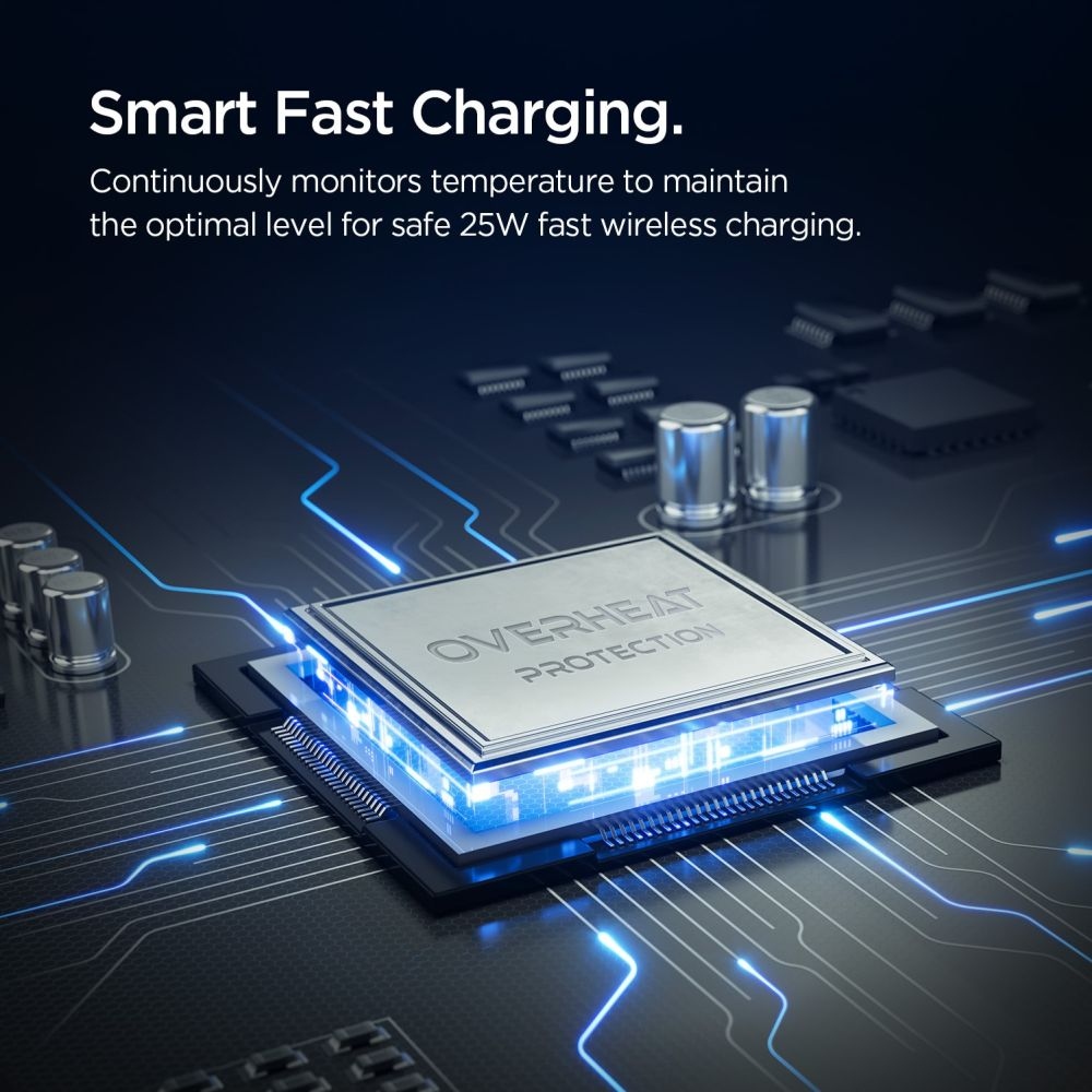 Spigen EV25MFAQ držiak do ventilácie s MagSafe Qi2 bezdrôtovým nabíjaním 25W - čierny