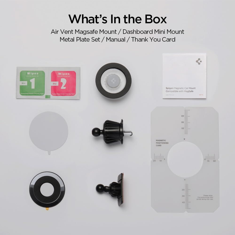 Spigen MFT13 magnetický držiak MagSafe do auta na palubnú dosku aj ventiláciu - čierny
