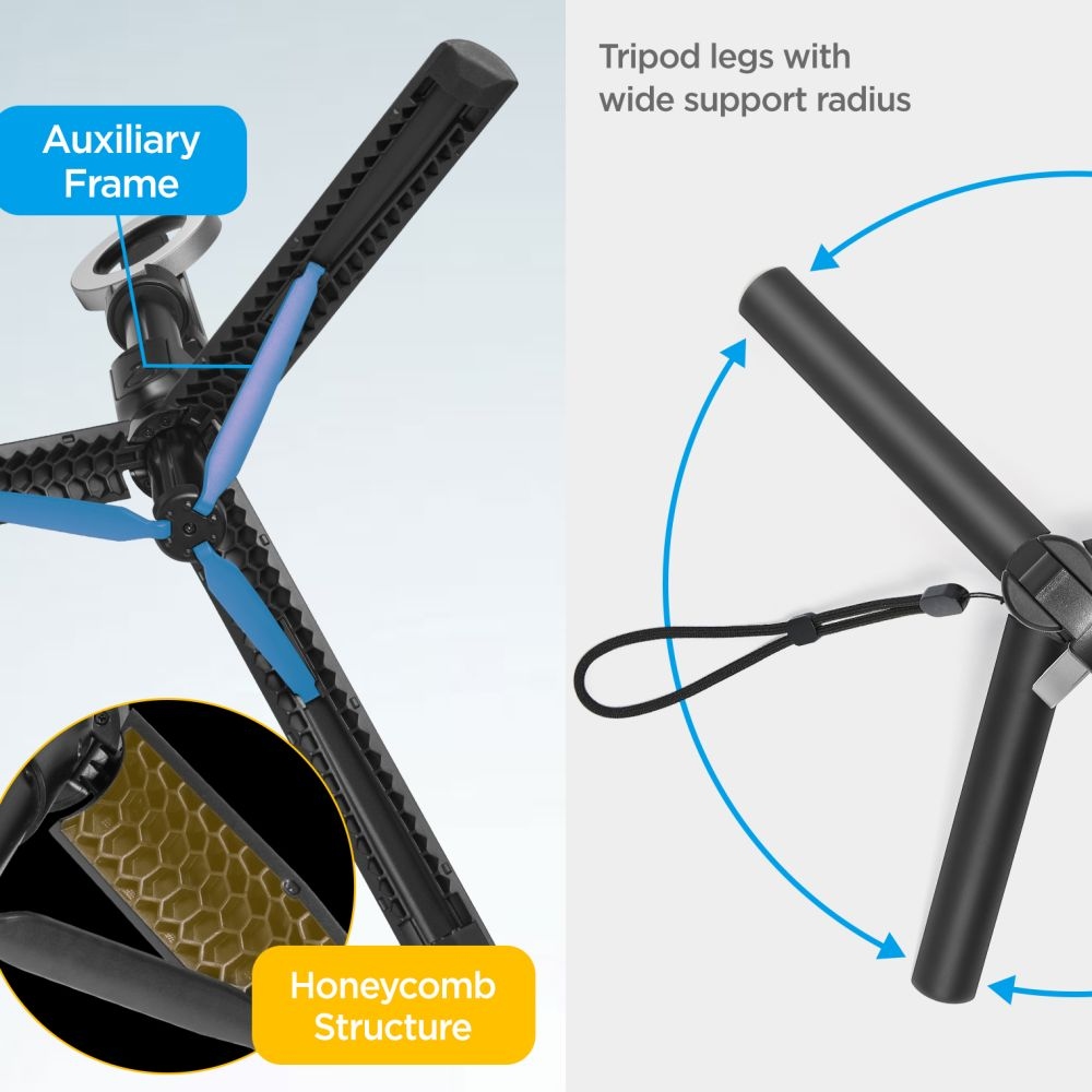 Spigen S580W MagSafe Bluetooth selfie tyč dlhá s trojnožkou - čierna