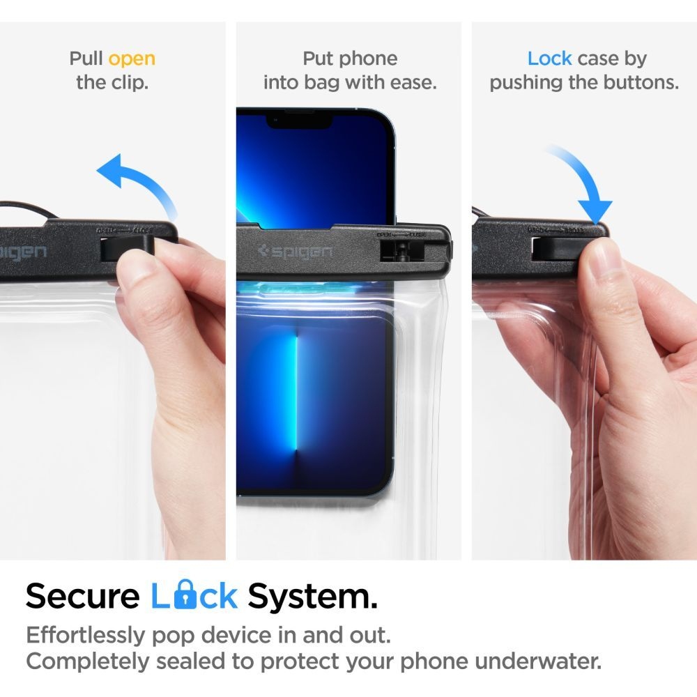 Spigen vodotesné floating univerzálne púzdro A610 - priehľadné