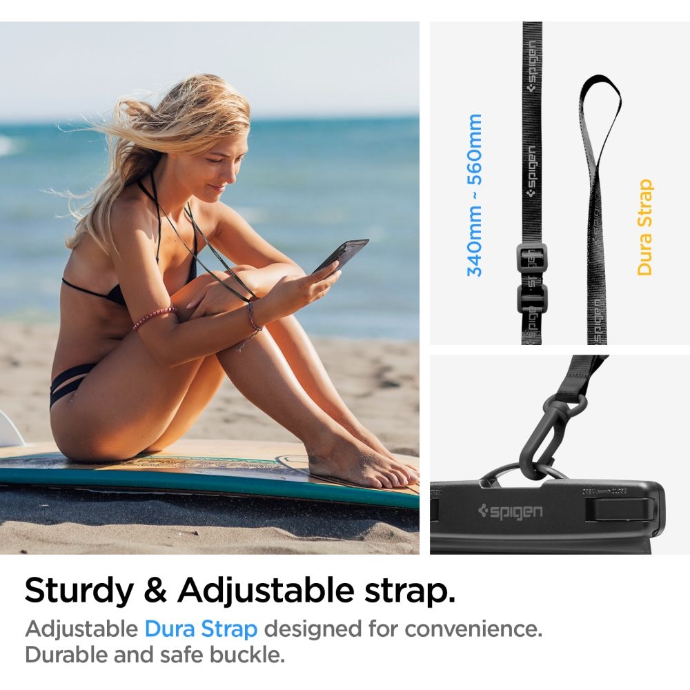 Spigen vodotesné univerzálne púzdro A601 (2 ks) - čierne