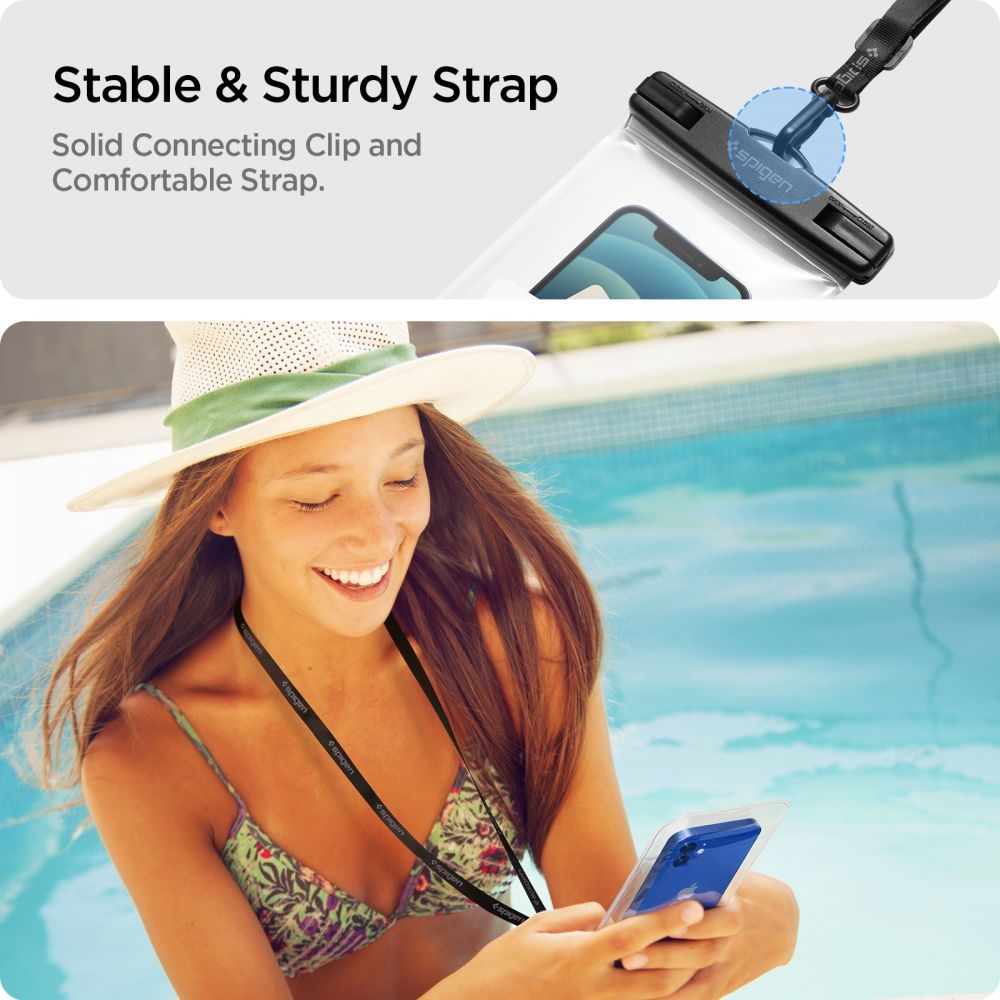 Spigen vodotesné univerzálne púzdro A601 (2 ks) - priehľadné