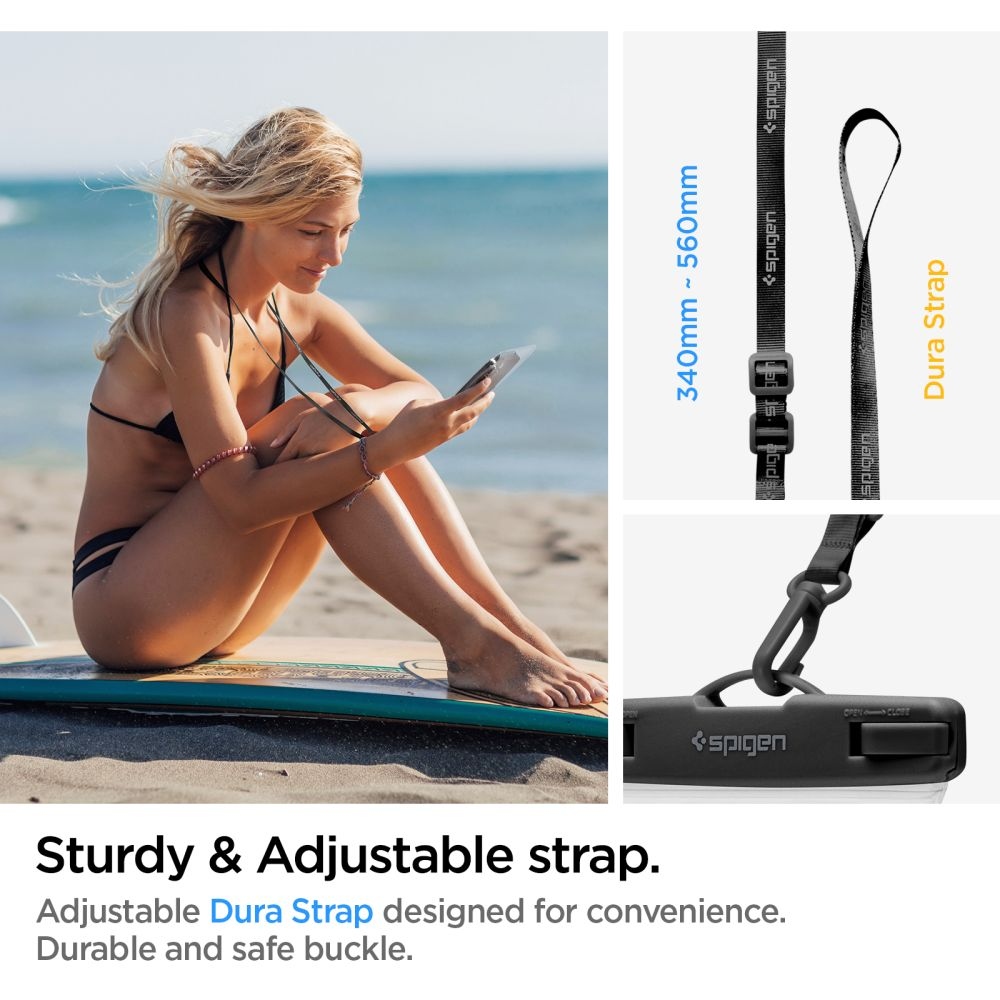 Spigen vodotesné univerzálne púzdro A601 - priehľadné