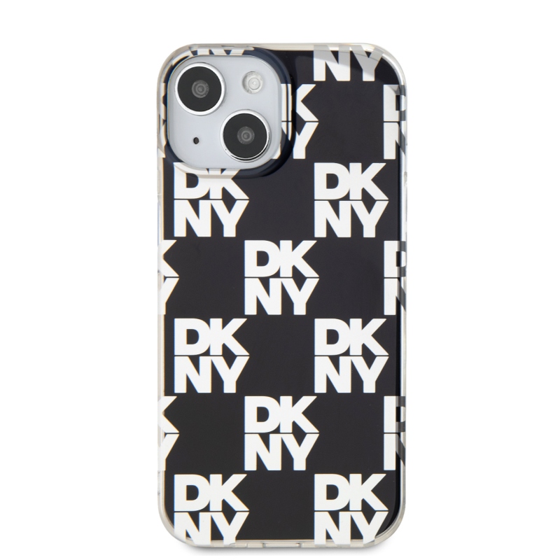 DKNY PC/TPU Checkered Pattern Zadný Kryt pre iPhone 15 Black