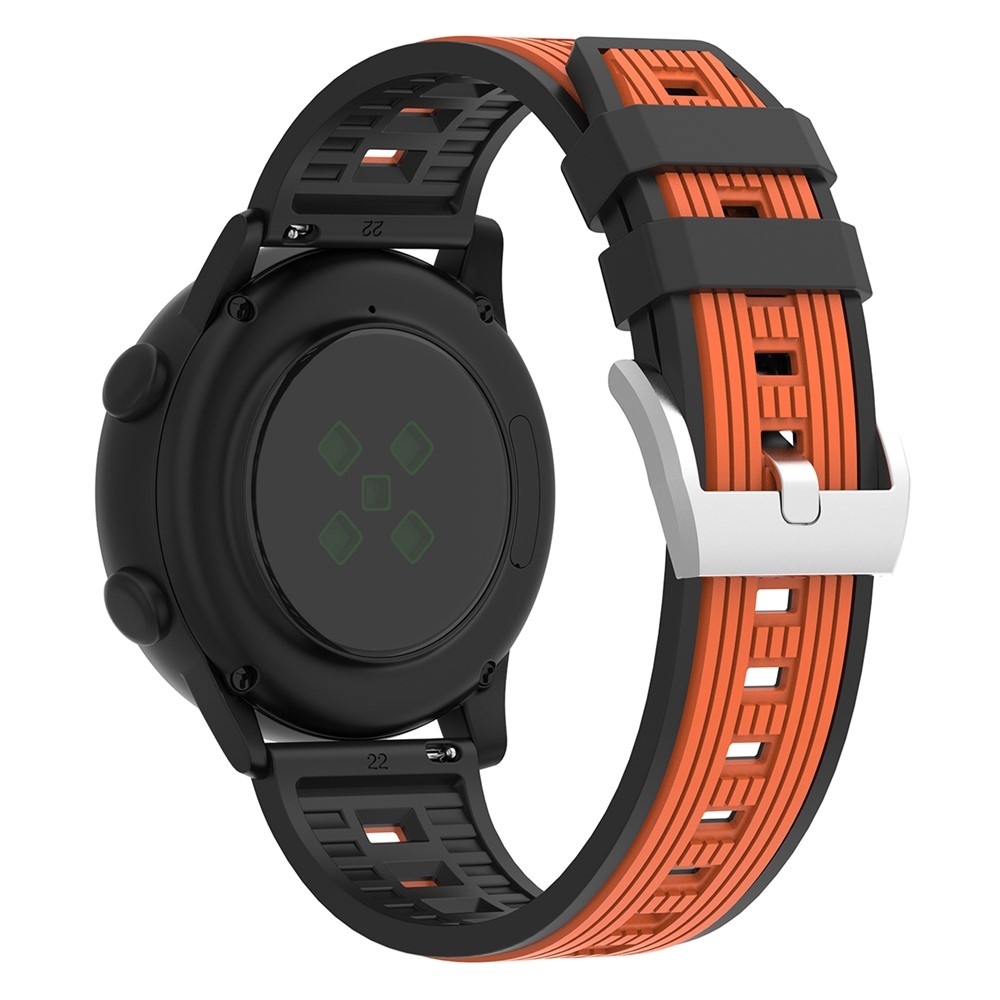 Sports silikónový remienok 20mm na Samsung Galaxy Watch7 44mm/40mm - čierny/oranžový