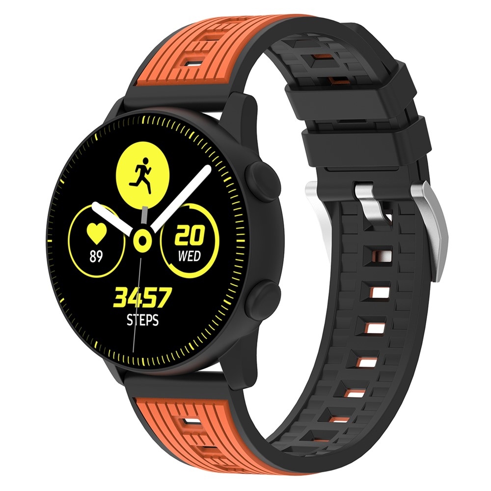 Sports silikónový remienok 20mm na Samsung Galaxy Watch7 44mm/40mm - čierny/oranžový
