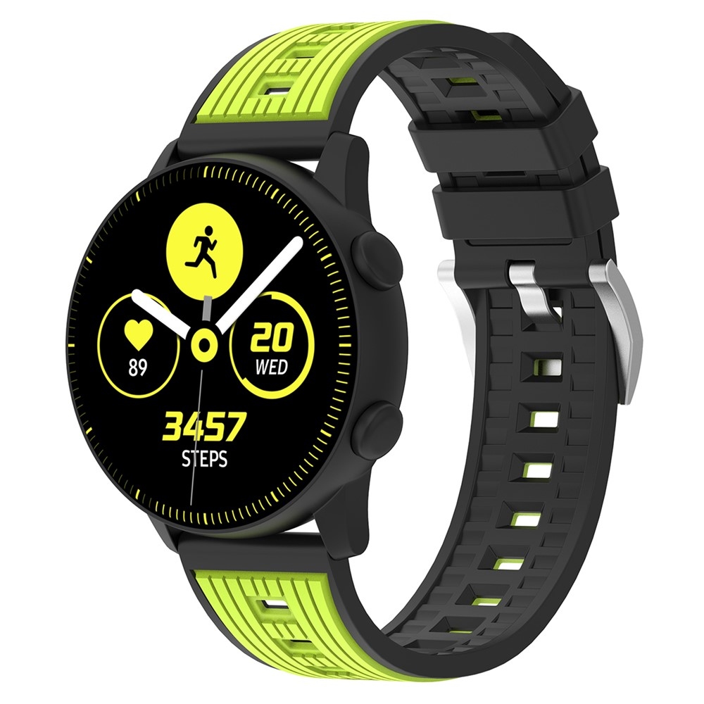 Sports silikónový remienok 20mm na Samsung Galaxy Watch7 44mm/40mm - čierny/zelený