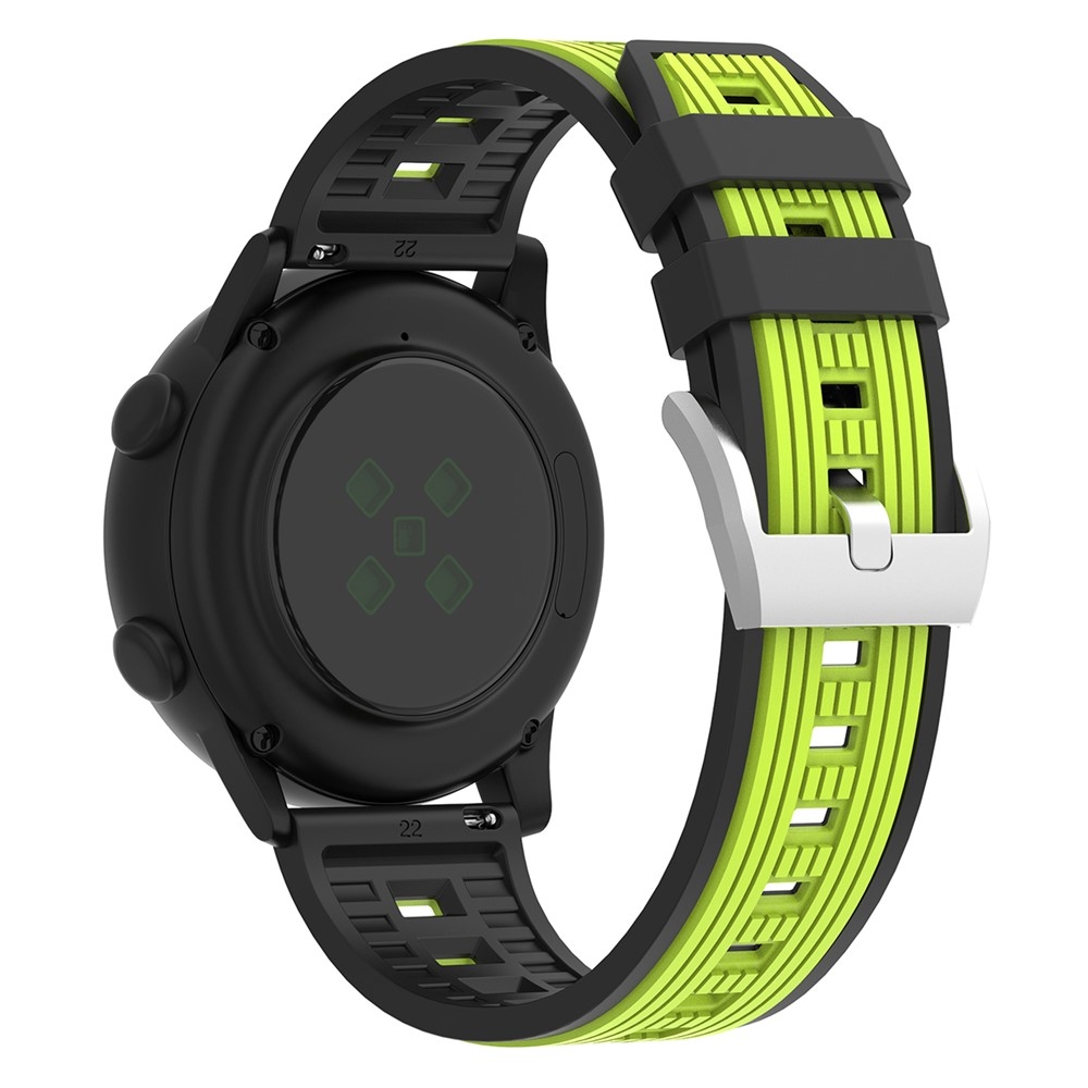 Sports silikónový remienok 20mm na Samsung Galaxy Watch7 44mm/40mm - čierny/zelený