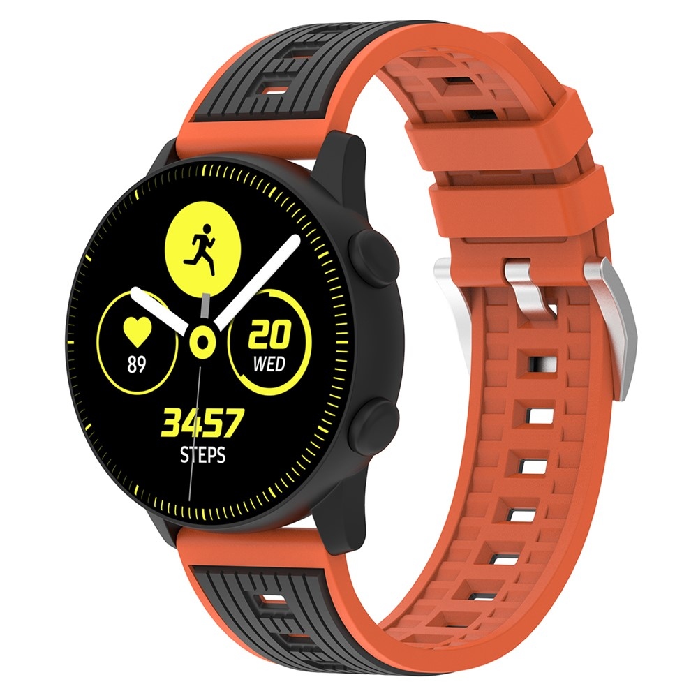 Sports silikónový remienok 20mm na Samsung Galaxy Watch7 44mm/40mm - oranžový/čierny
