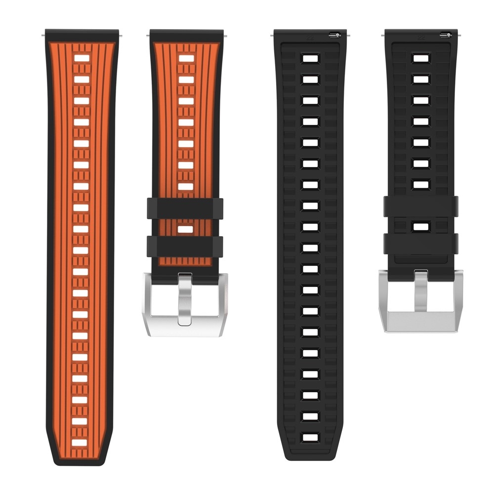 Sports silikónový remienok 20mm na Samsung Galaxy Watch7 44mm/40mm - oranžový/sivý