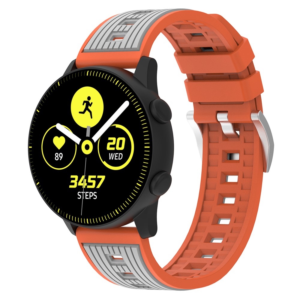 Sports silikónový remienok 20mm na Samsung Galaxy Watch7 44mm/40mm - oranžový/sivý
