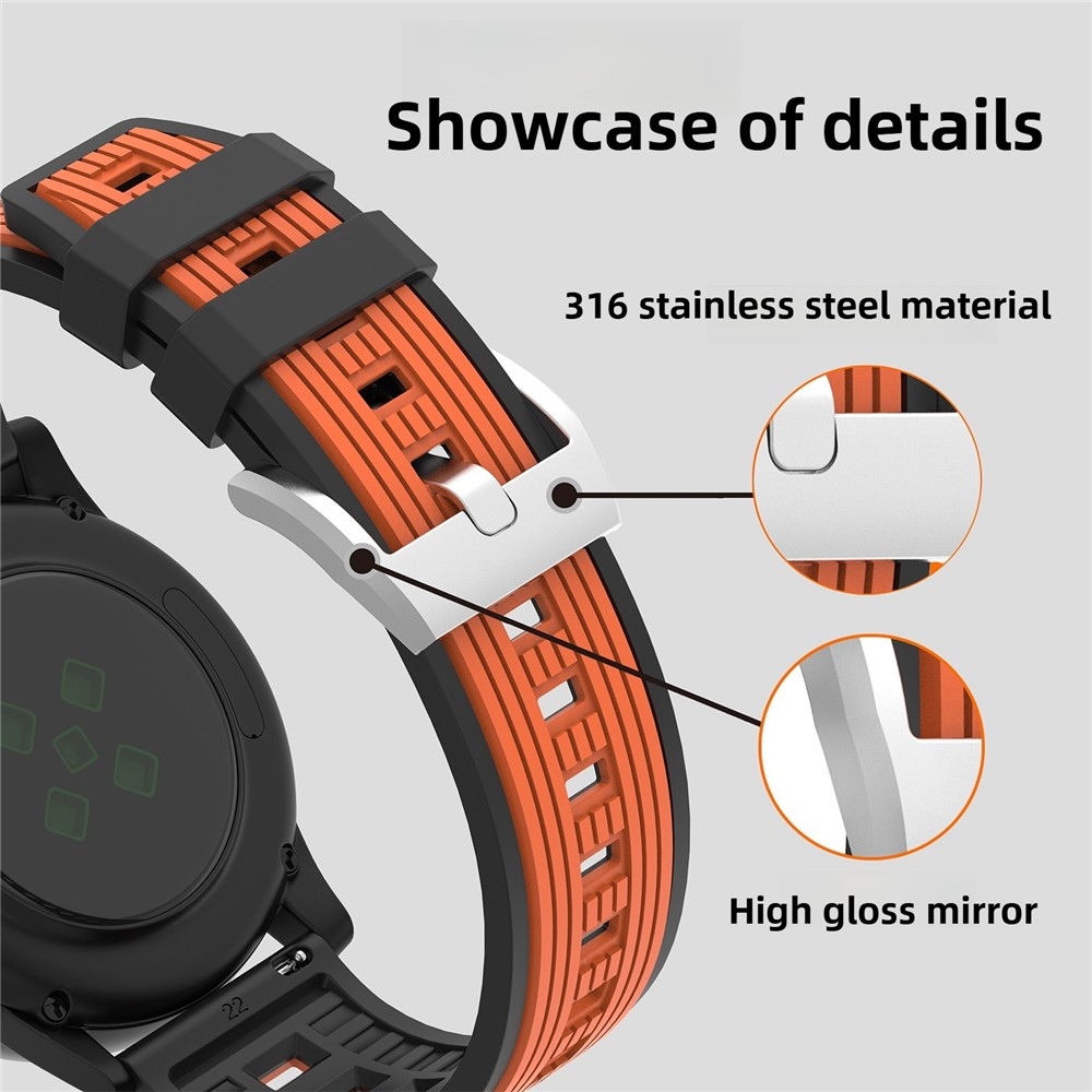 Sports silikónový remienok 20mm na Samsung Galaxy Watch7 44mm/40mm - oranžový/sivý