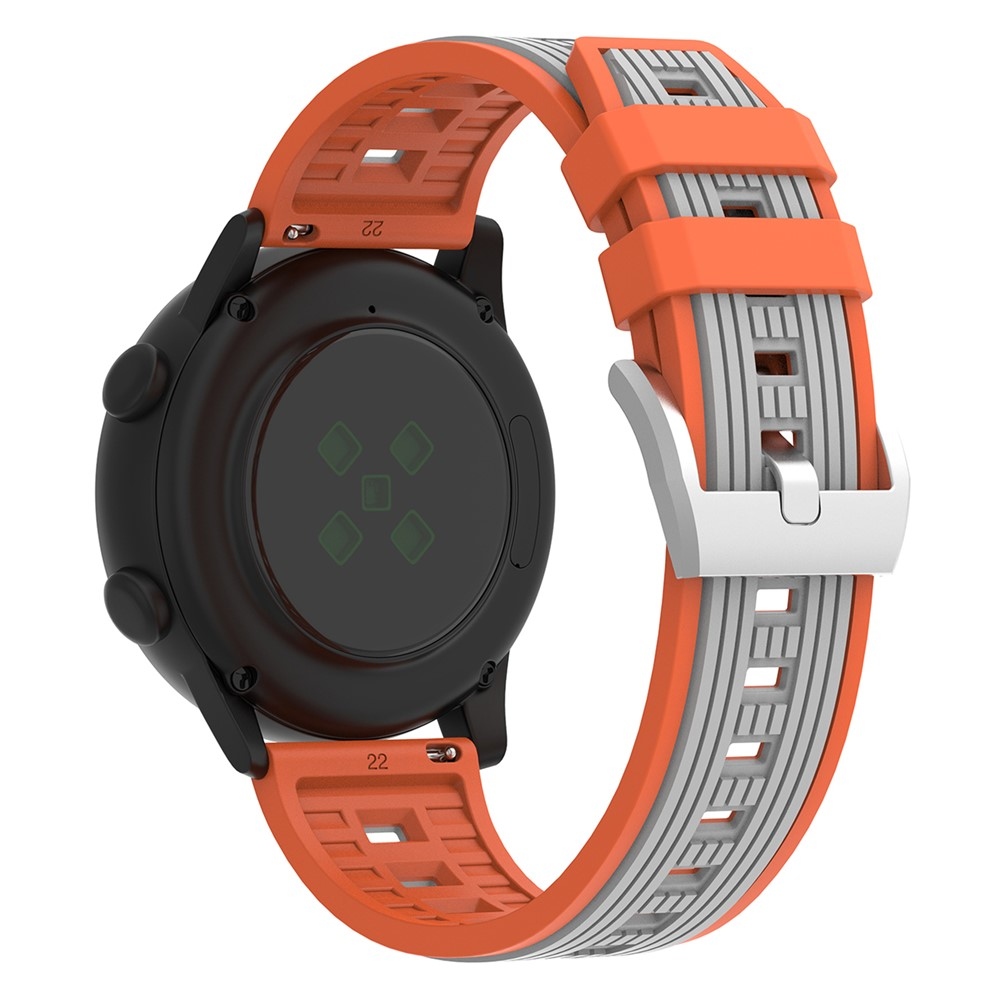 Sports silikónový remienok 20mm na Samsung Galaxy Watch7 44mm/40mm - oranžový/sivý