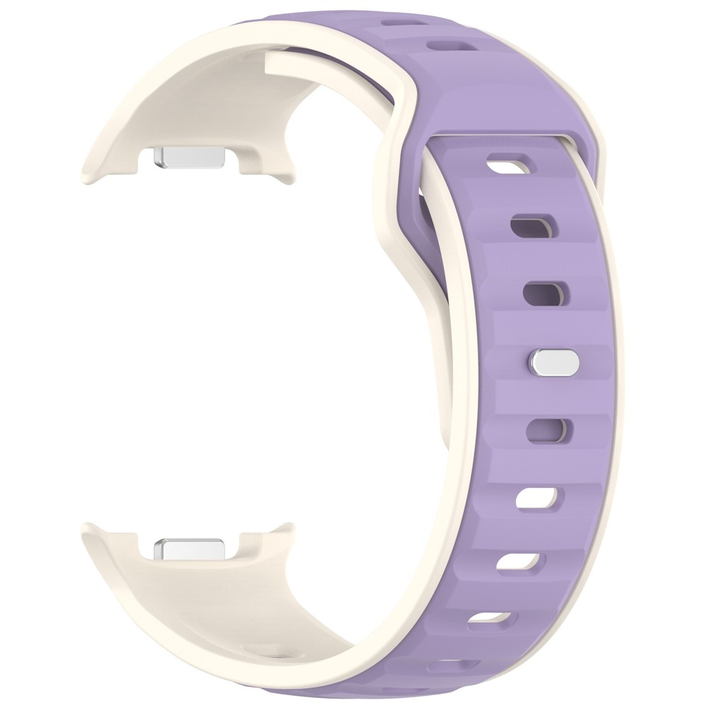 Sports silikónový remienok na Samsung Galaxy Watch8 Classic 46mm/Watch8 44mm/40mm - béžový/fialový
