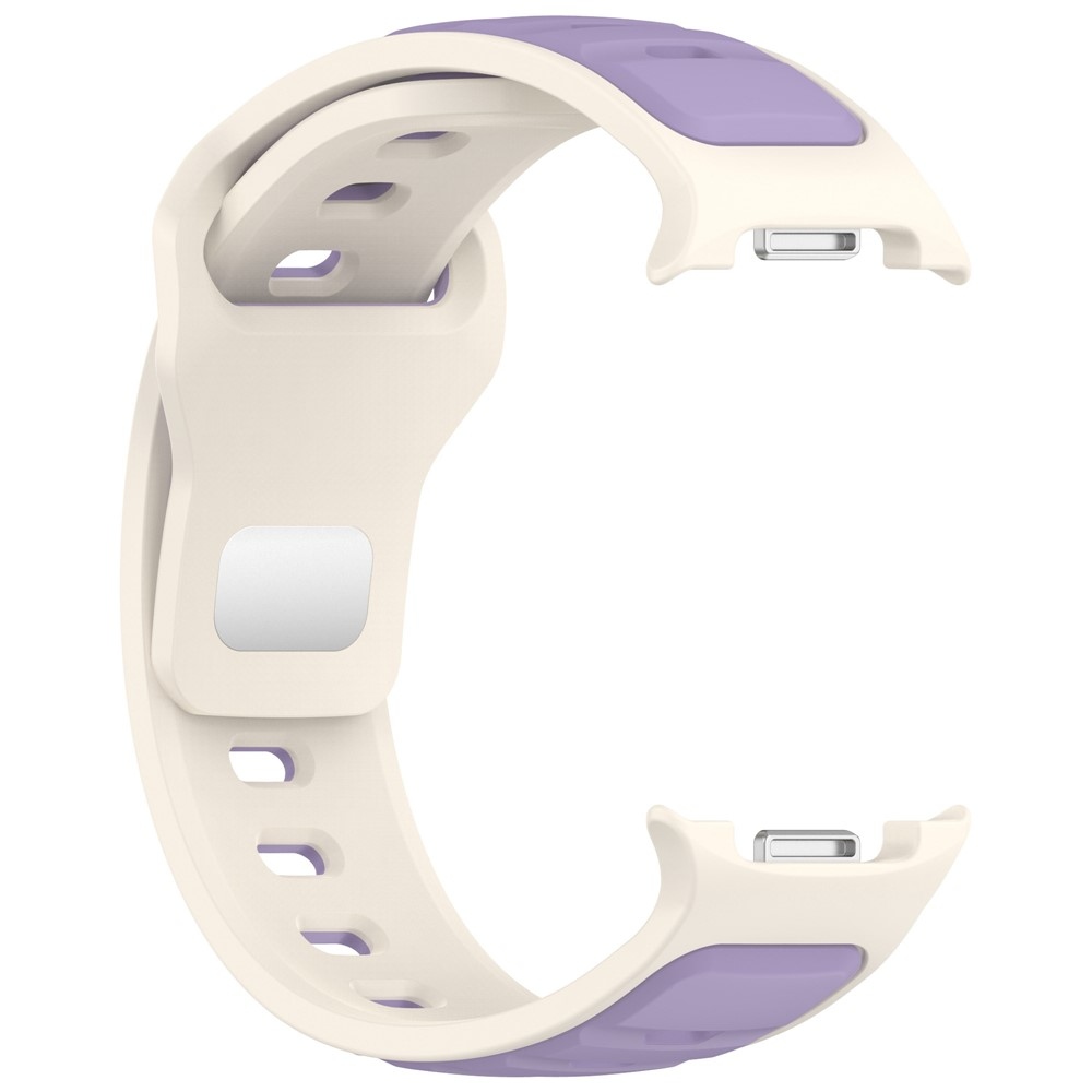 Sports silikónový remienok na Samsung Galaxy Watch8 Classic 46mm/Watch8 44mm/40mm - béžový/fialový