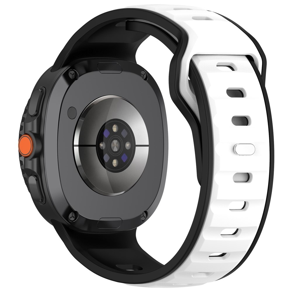 Sports silikónový remienok na Samsung Galaxy Watch8 Classic 46mm/Watch8 44mm/40mm - čierny/biely